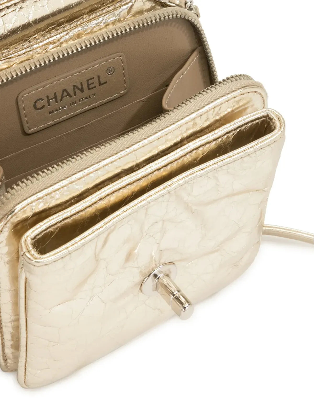 CHANEL ビンテージ ダイヤモンドキルト CC クロスボディバッグ - ゴールド - 画像5