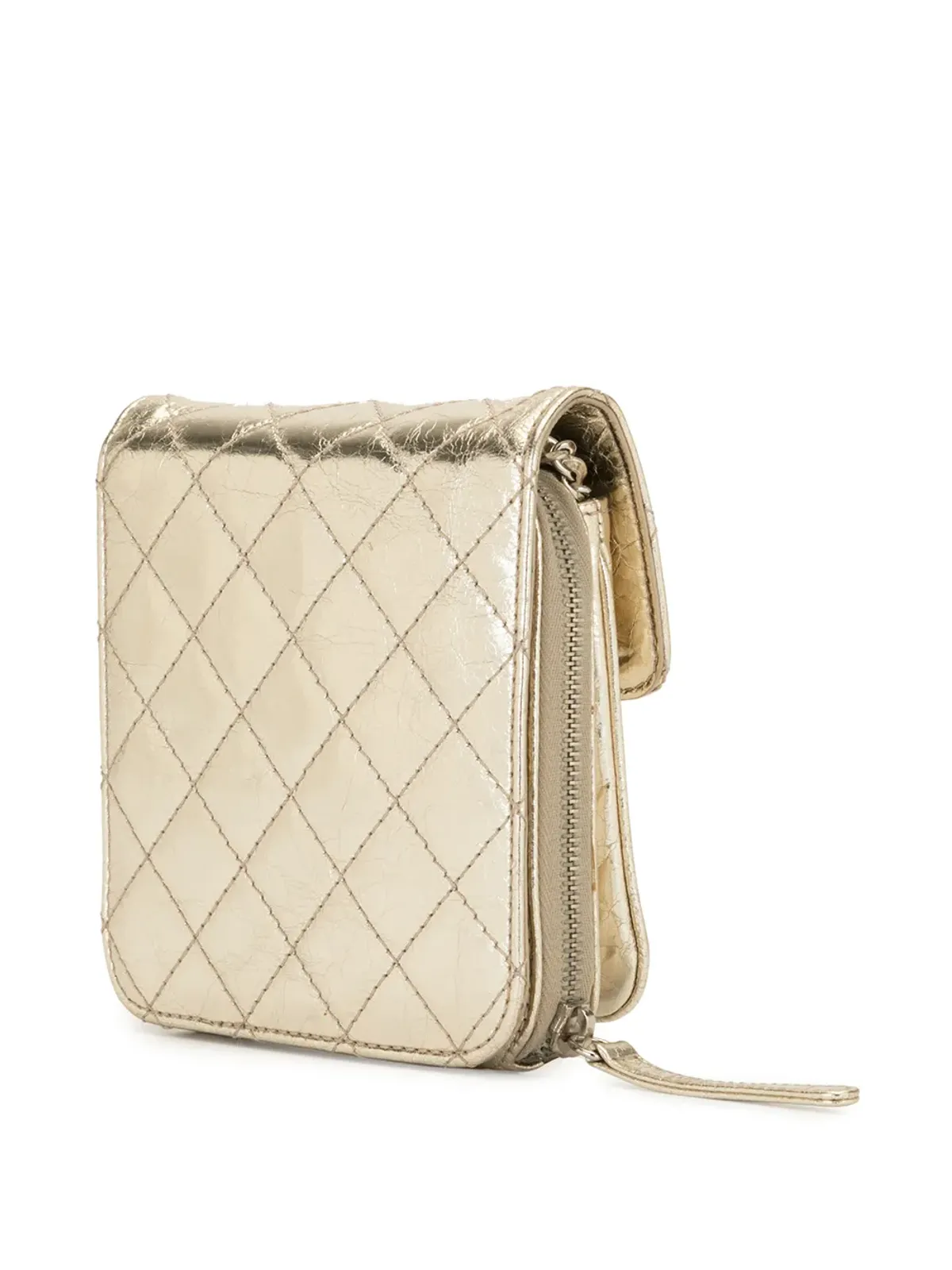 CHANEL ビンテージ ダイヤモンドキルト CC クロスボディバッグ - ゴールド - 画像3