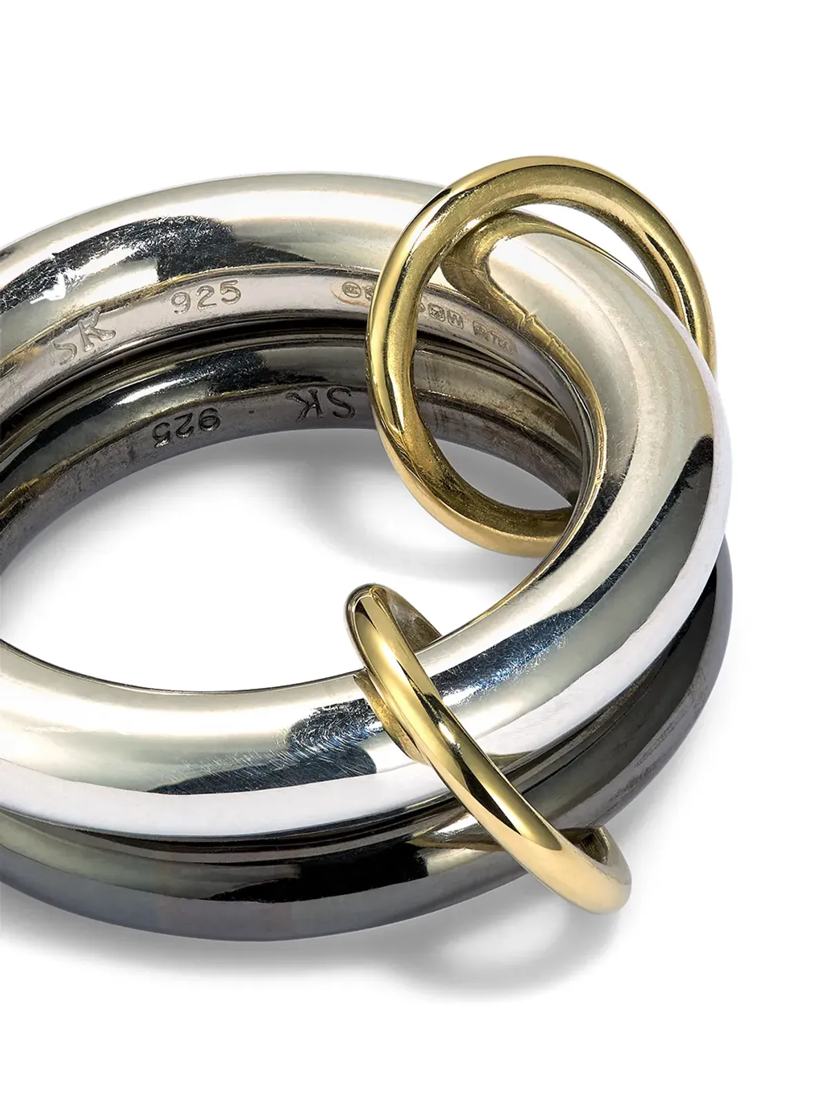 Spinelli Kilcollin 18kt yellow gold linked rings - 画像2