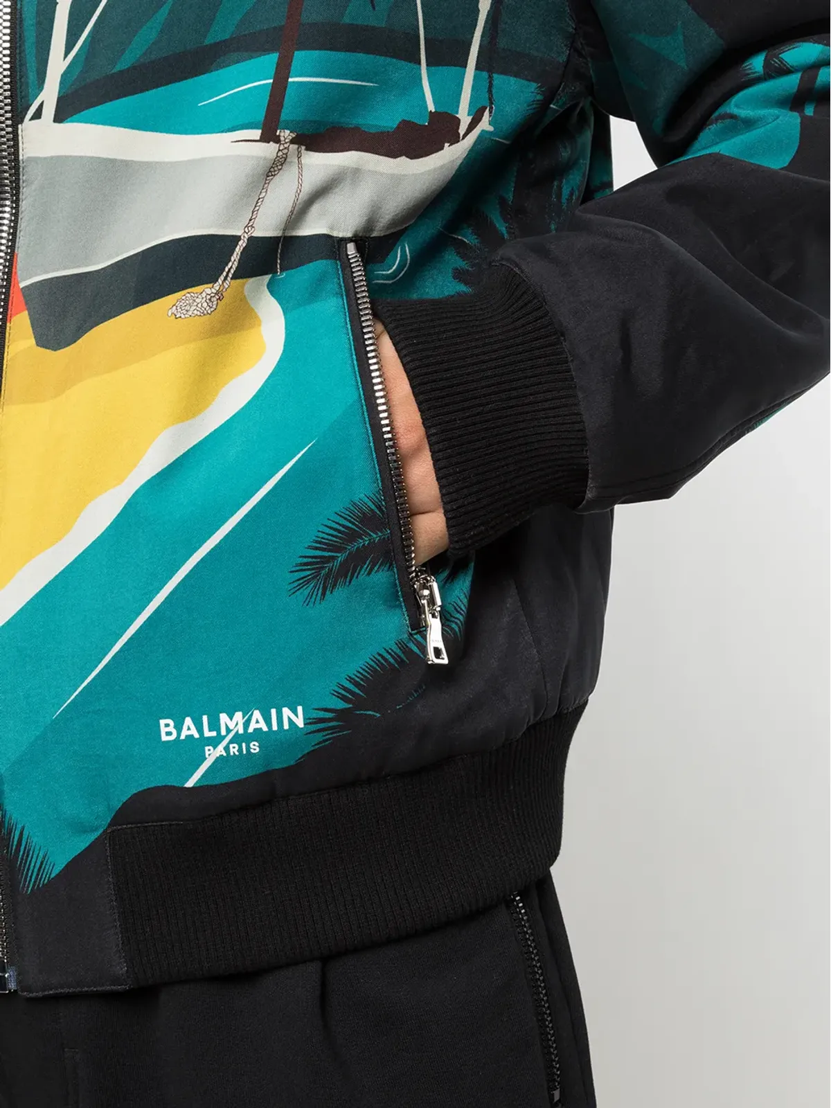 Balmain リバーシブル・トロピカルプリント ボンバージャケット - 画像5