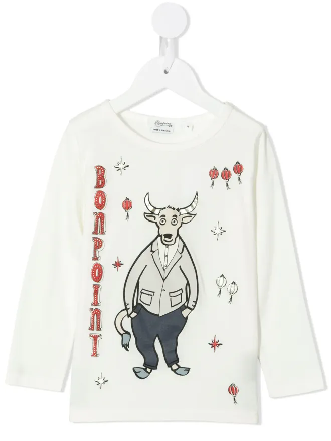 Bonpoint Bonpoint グラフィックプリント長袖Tシャツの商品画像