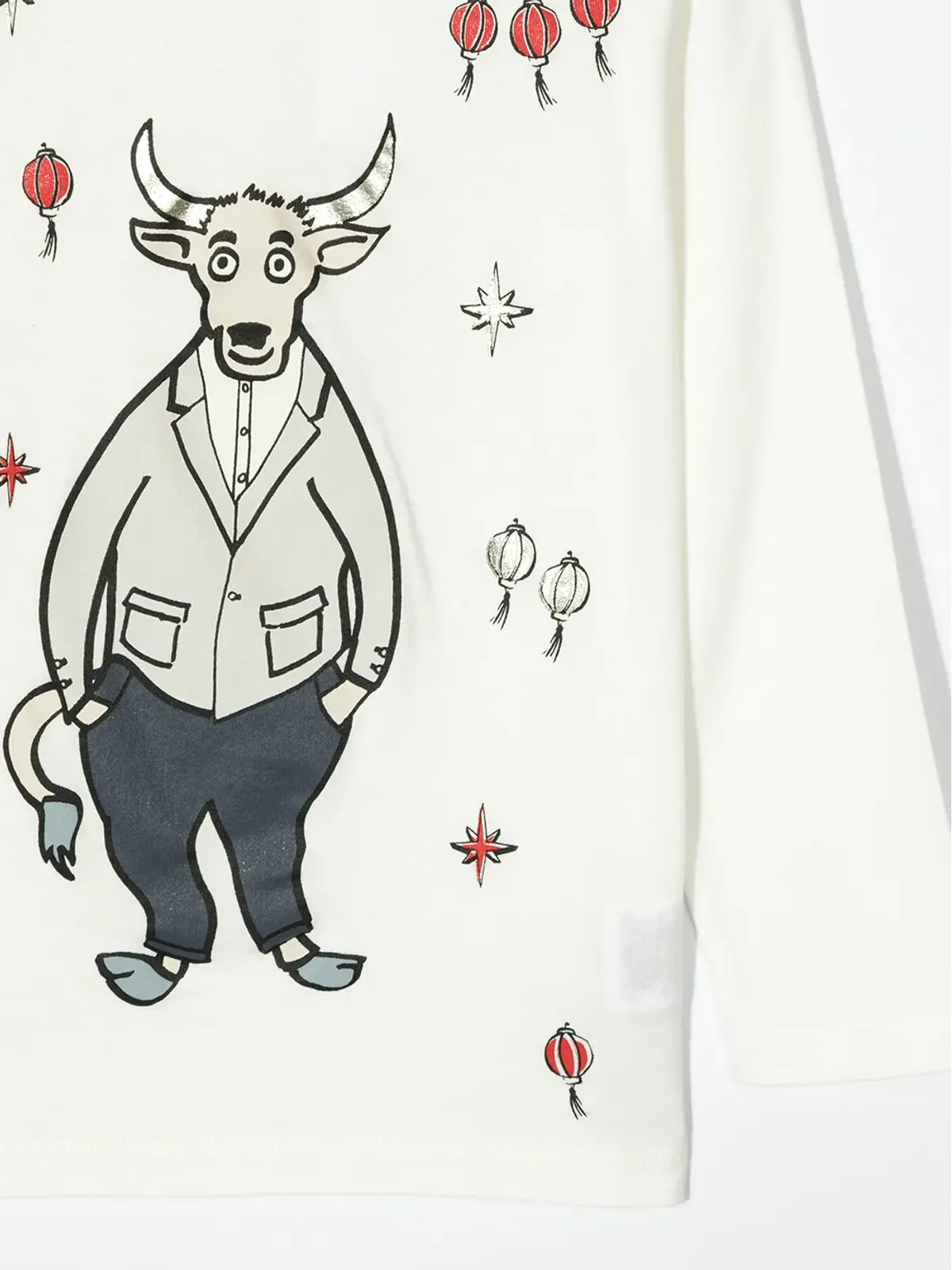 Bonpoint グラフィックプリント長袖Tシャツ - 画像3