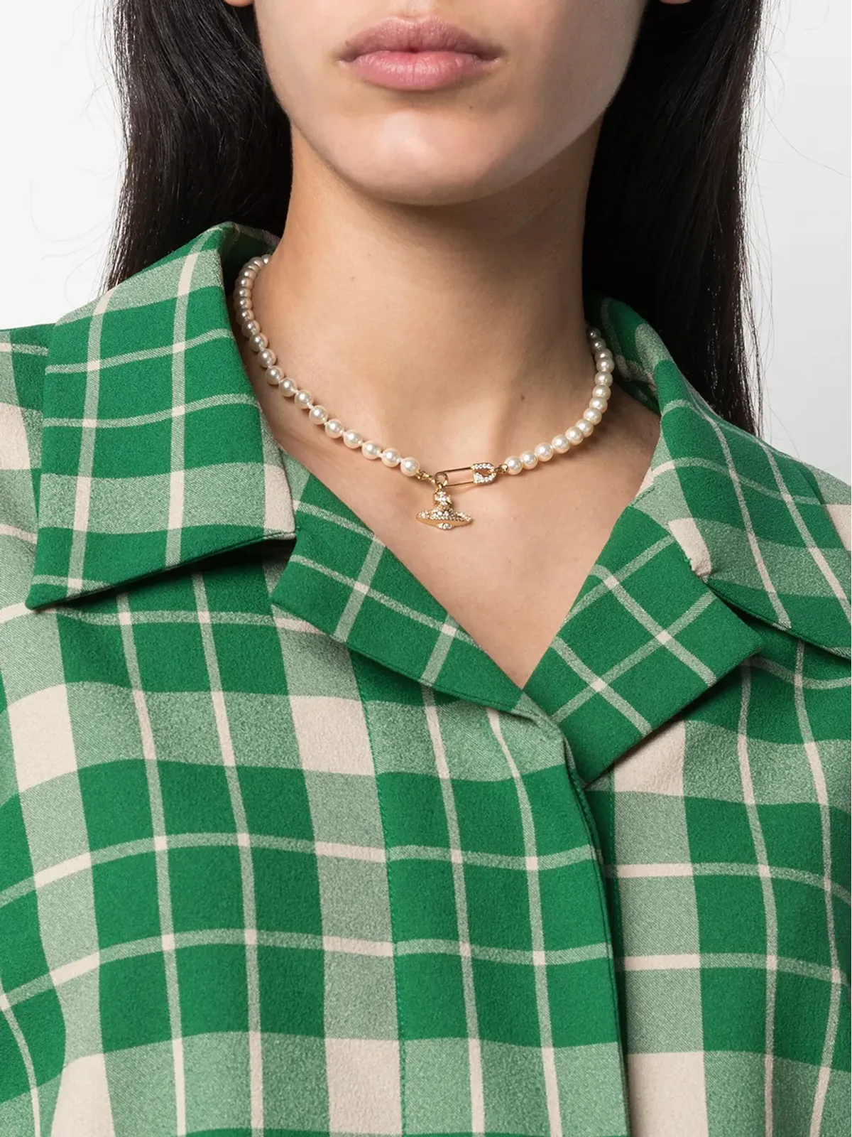Vivienne Westwood オーブ・セーフティピン・パールネックレス - 画像2