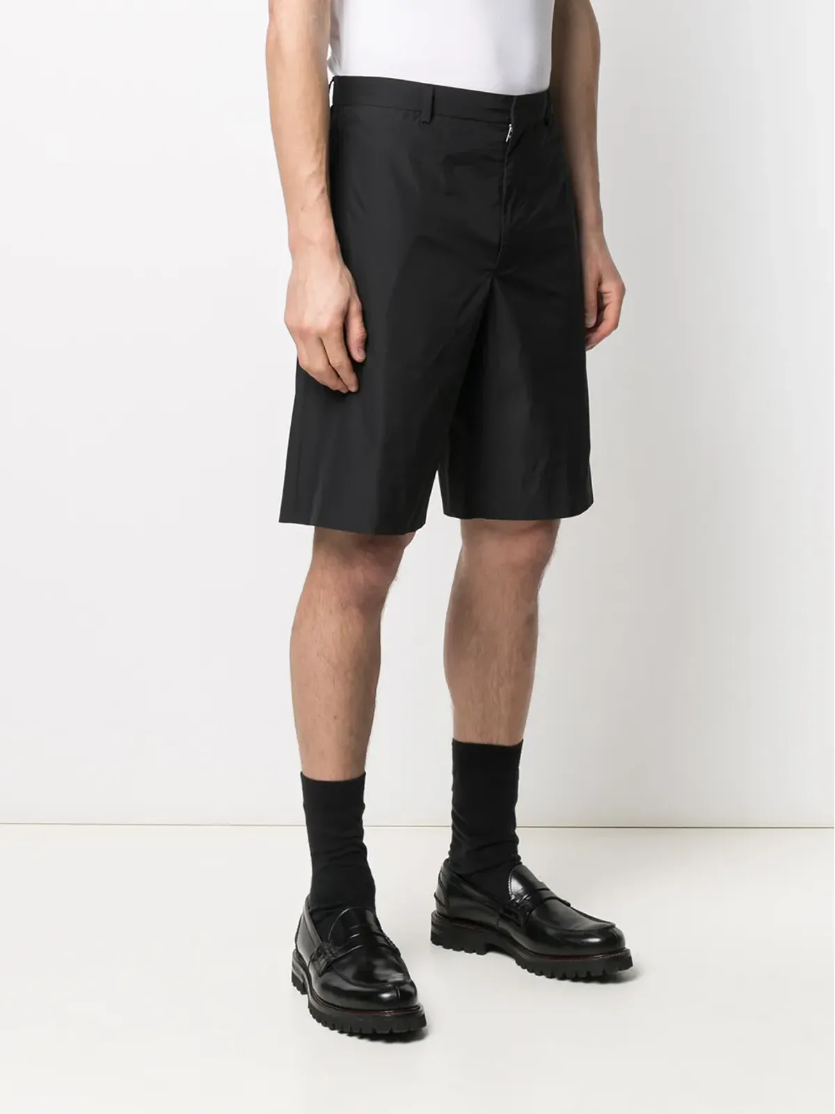 Prada トライアングルパッチロゴショーツ - ブラック - 画像3
