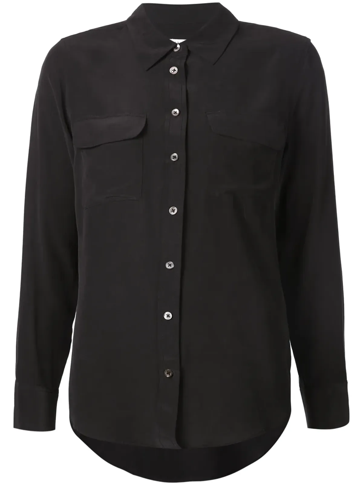 Equipment Signature slim-fit silk shirt - Black - 画像1
