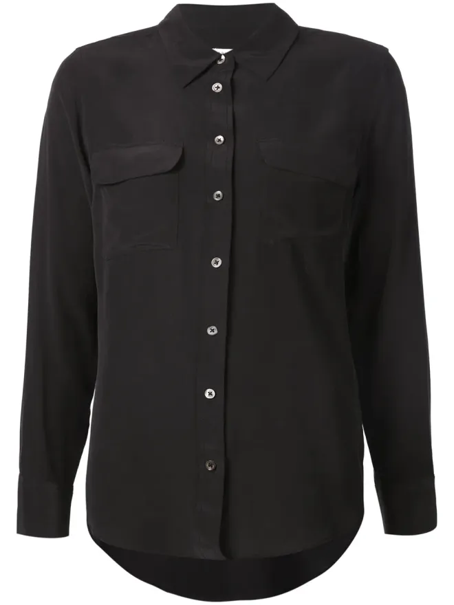 Equipment Equipment Signature slim-fit silk shirt - Blackの商品画像