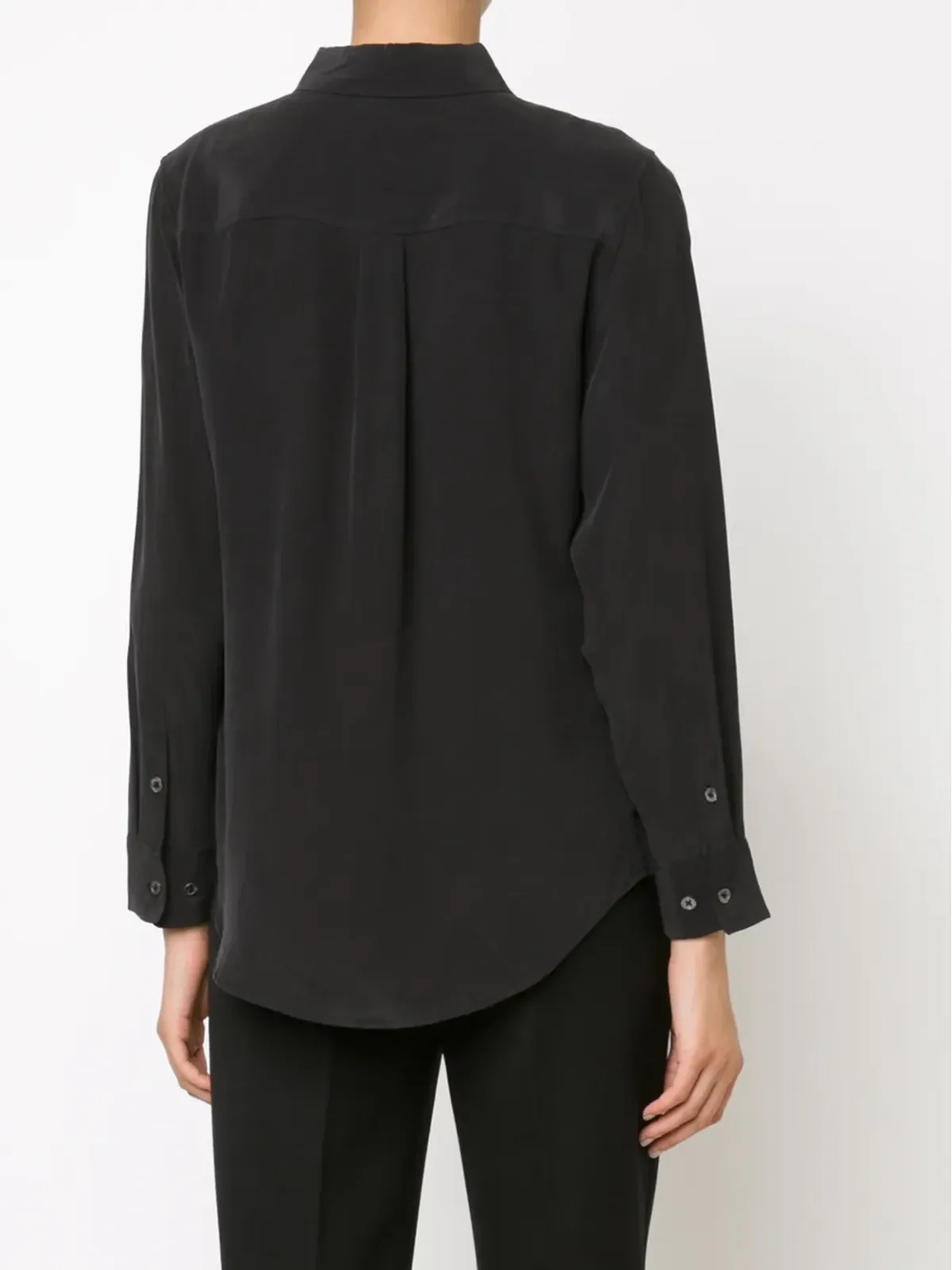 Equipment Signature slim-fit silk shirt - Black - 画像4