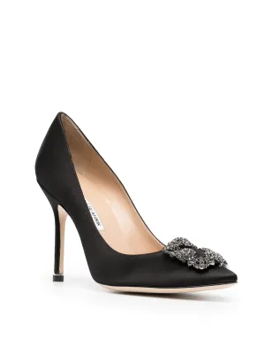 Manolo Blahnik Hangisi 105mm ジュエルバックル パンプス - ブラック - サムネイル2