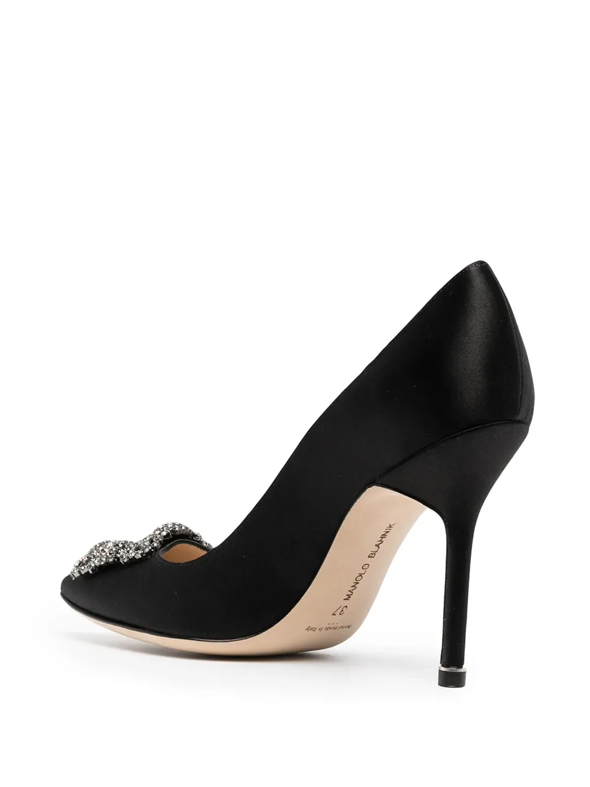 Manolo Blahnik Hangisi 105mm ジュエルバックル パンプス - ブラック - 画像3