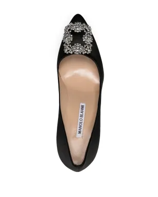Manolo Blahnik Hangisi 105mm ジュエルバックル パンプス - ブラック - サムネイル4