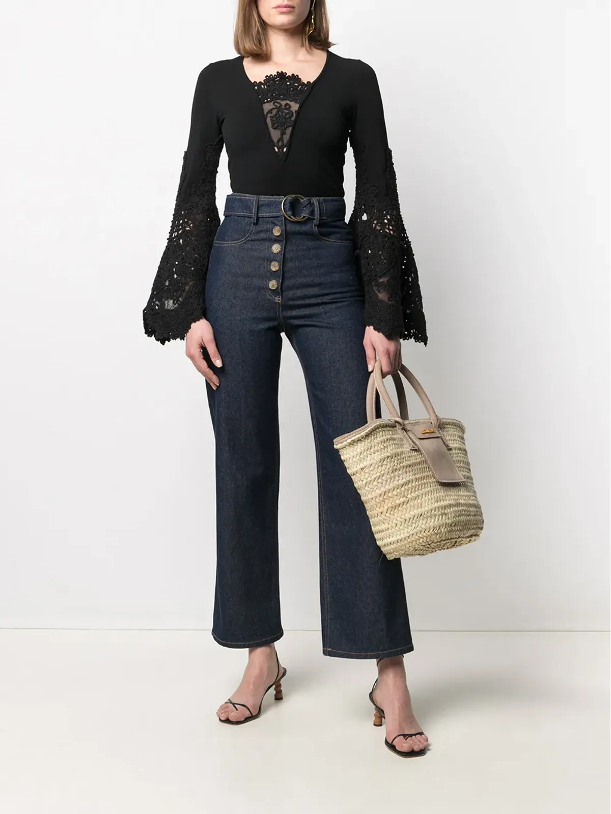 CHANEL Pre-Owned かぎ針編みディテールのジャンパー - ブラック - 画像2