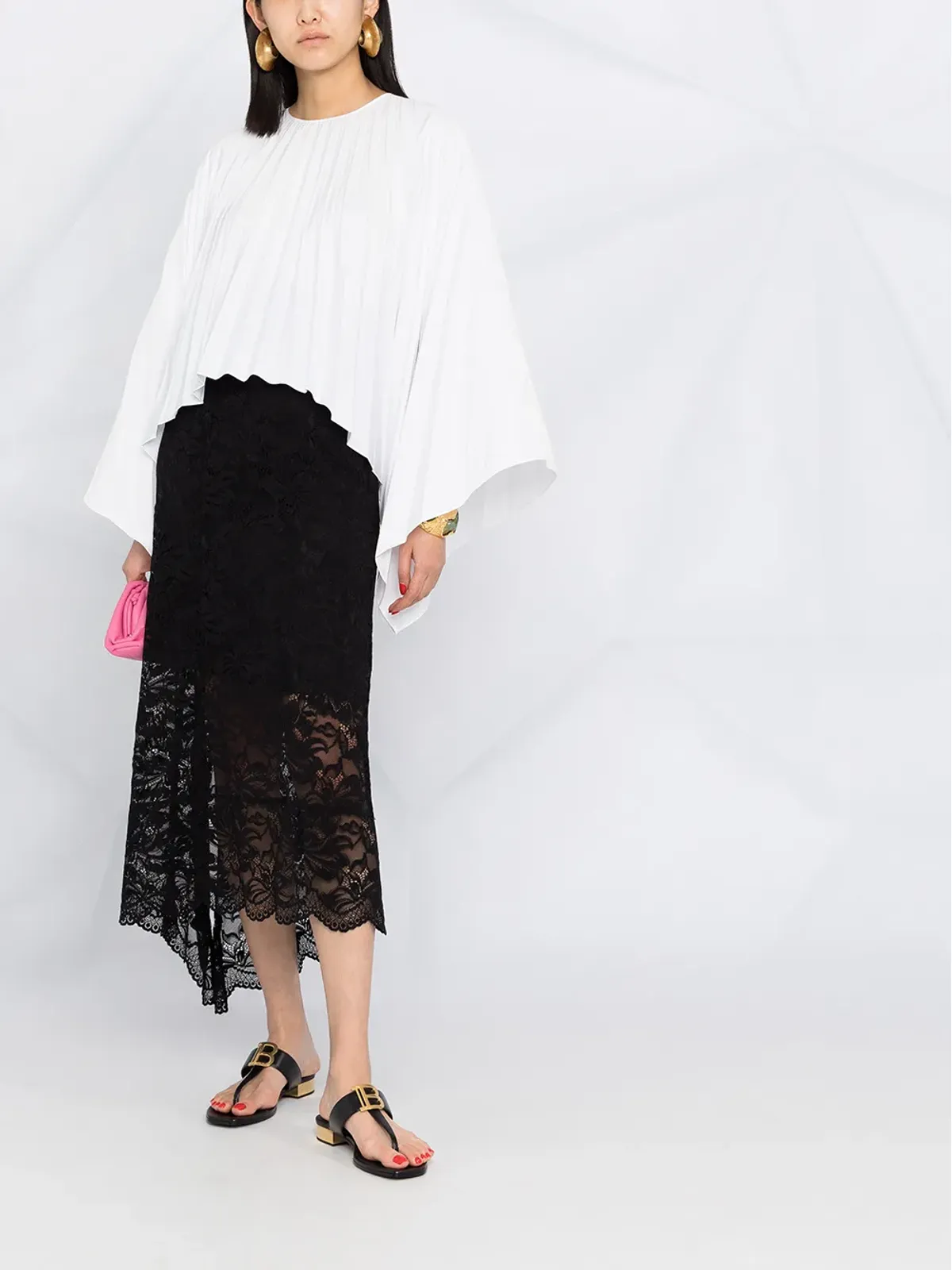 Valentino Garavani プリーツベルスリーブトップ - White - 画像2