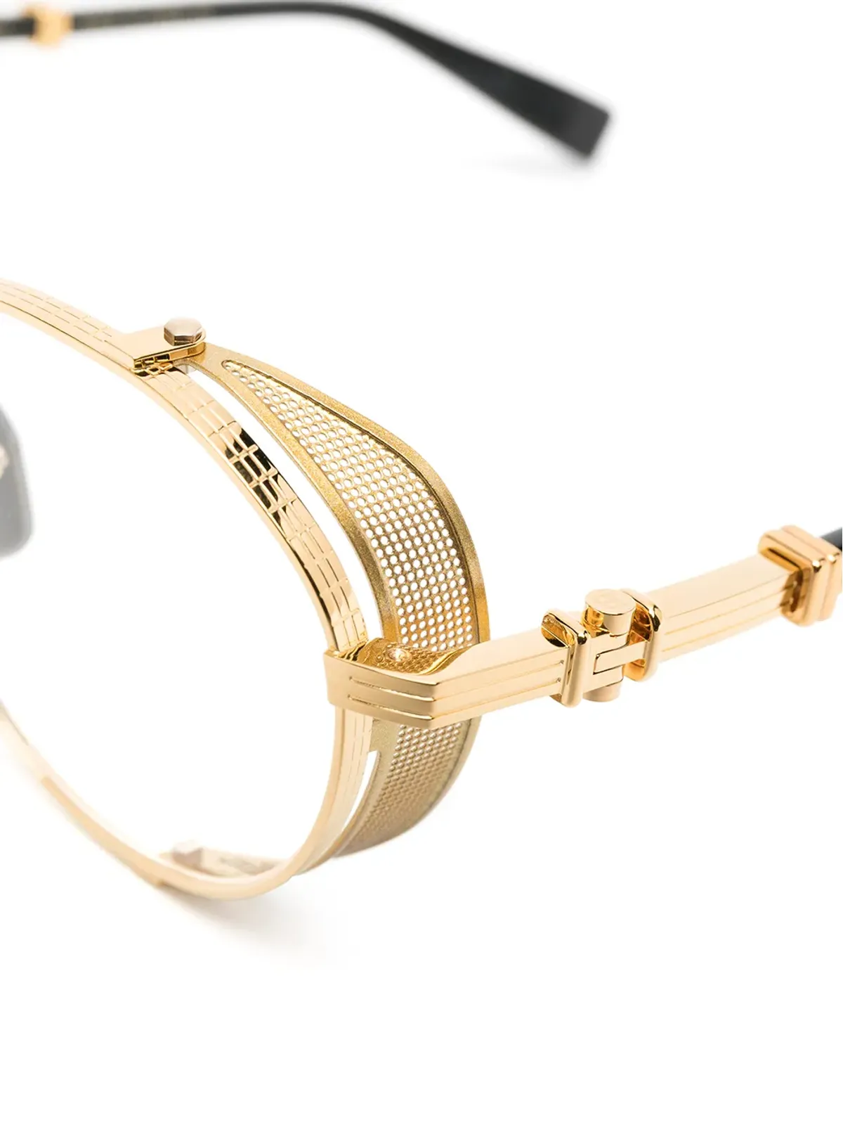 Balmain Eyewear round-frame glasses - Gold - 画像3