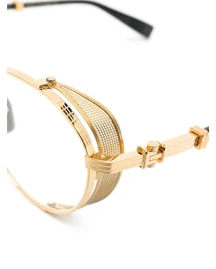 Balmain Eyewear round-frame glasses - Gold - サムネイル3