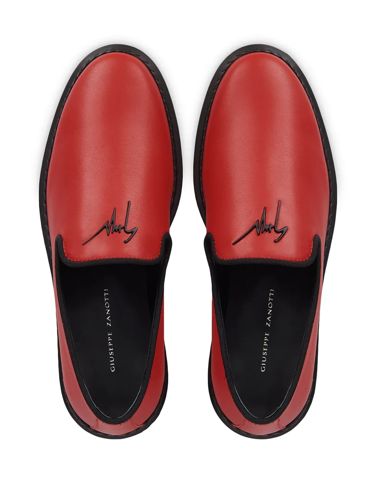 Giuseppe Zanotti ロゴディテール スリップオン ローファー - 画像4