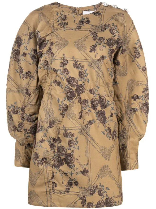 Ganni GANNI 花柄ジャカードドレスの商品画像