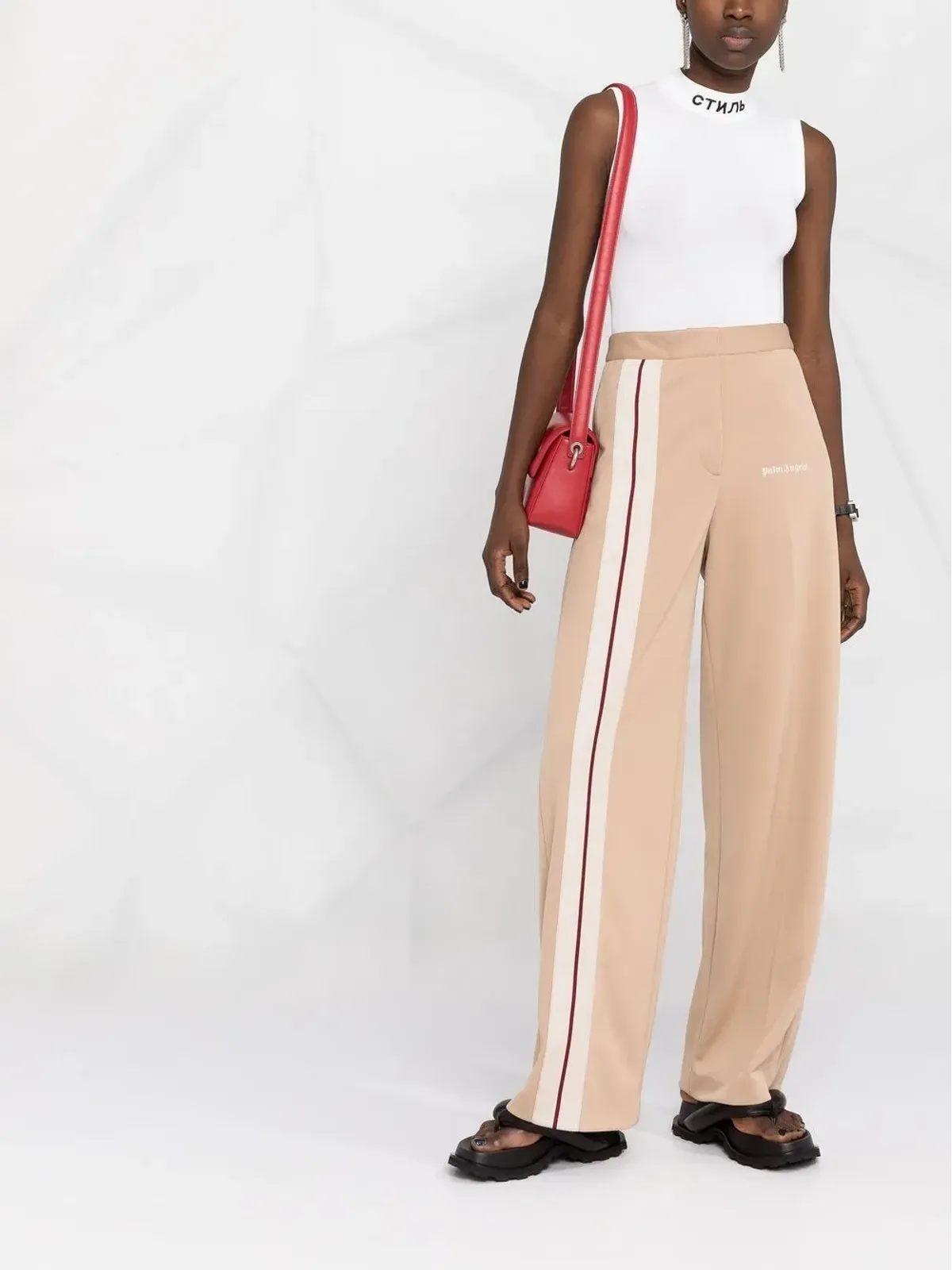 Palm Angels ロゴプリント レッグパンツ - 画像2