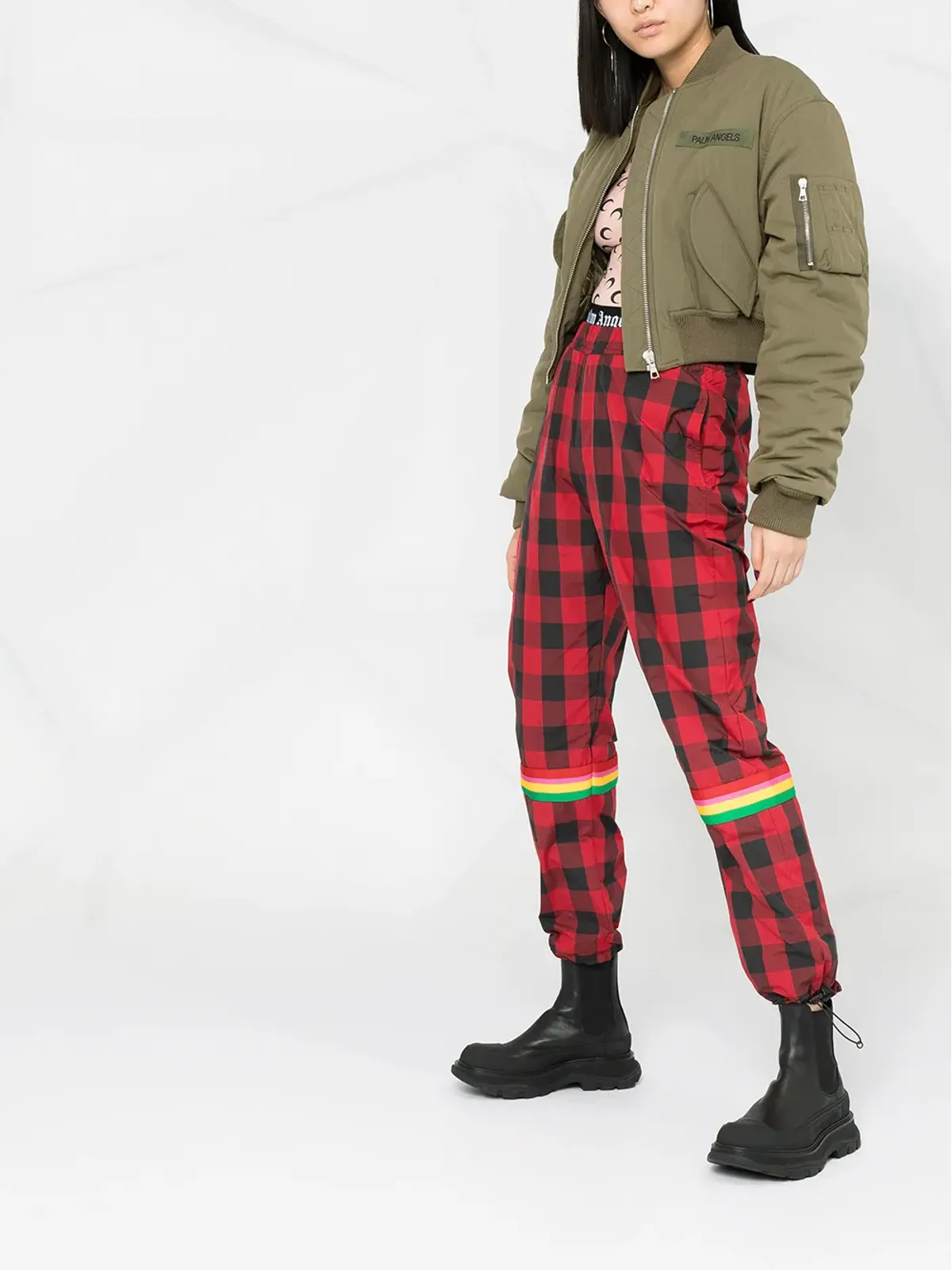 Palm Angels クロップド ロゴパッチ ボンバージャケット - 画像4