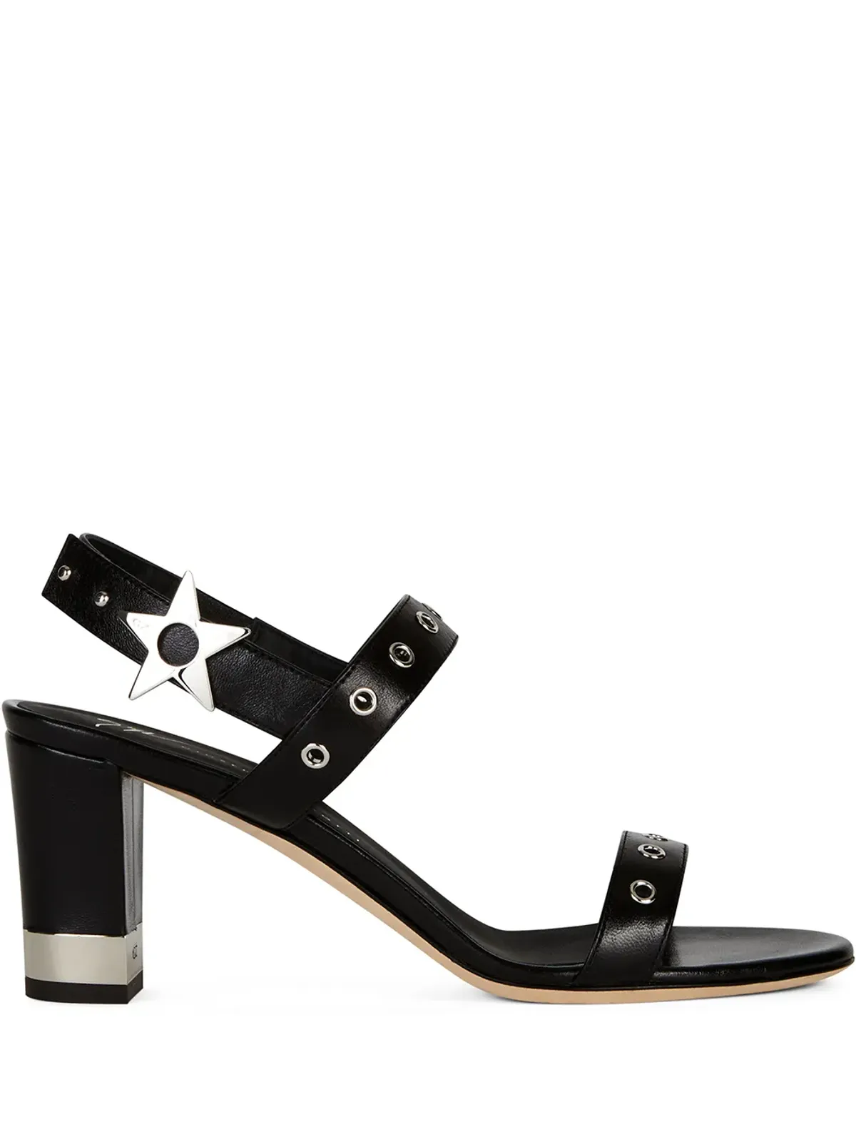 Giuseppe Zanotti アイレットアップリケサンダル - ブラック - 画像1