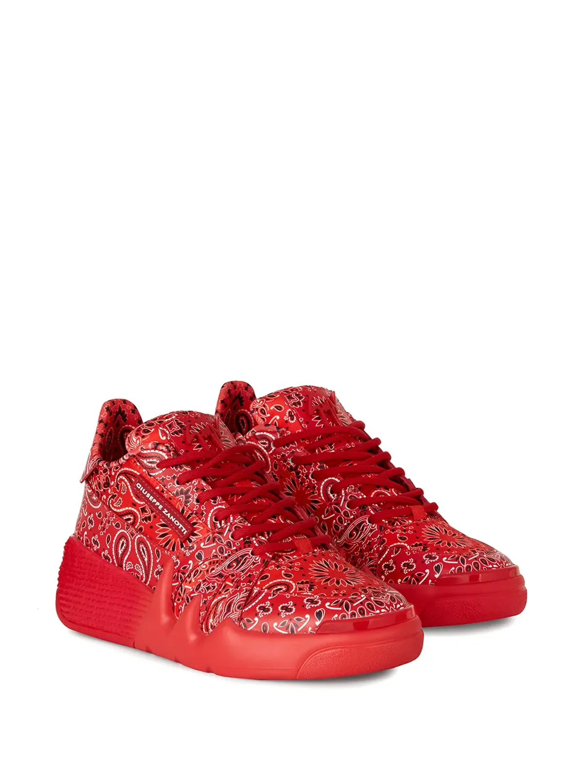Giuseppe Zanotti タロン バンダナ柄スニーカー - 画像2