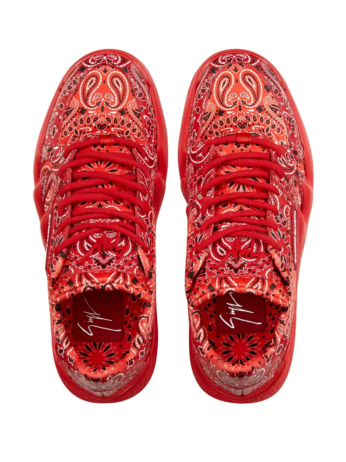 Giuseppe Zanotti タロン バンダナ柄スニーカー - 画像4