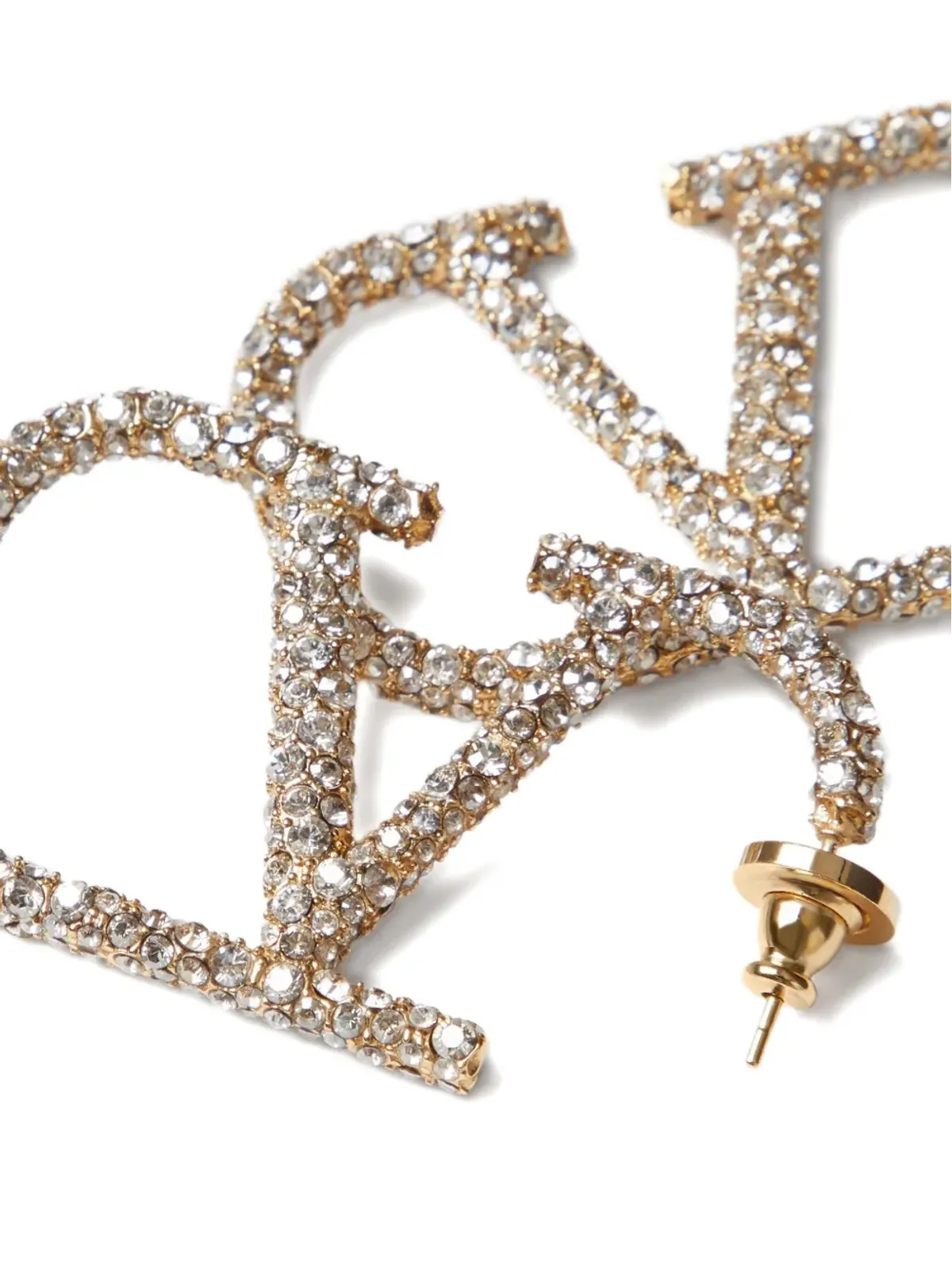 Valentino Garavani VLogo Signature クリスタル装飾ピアス - ゴールド - 画像2