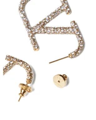 Valentino Garavani VLogo Signature クリスタル装飾ピアス - ゴールド - サムネイル3