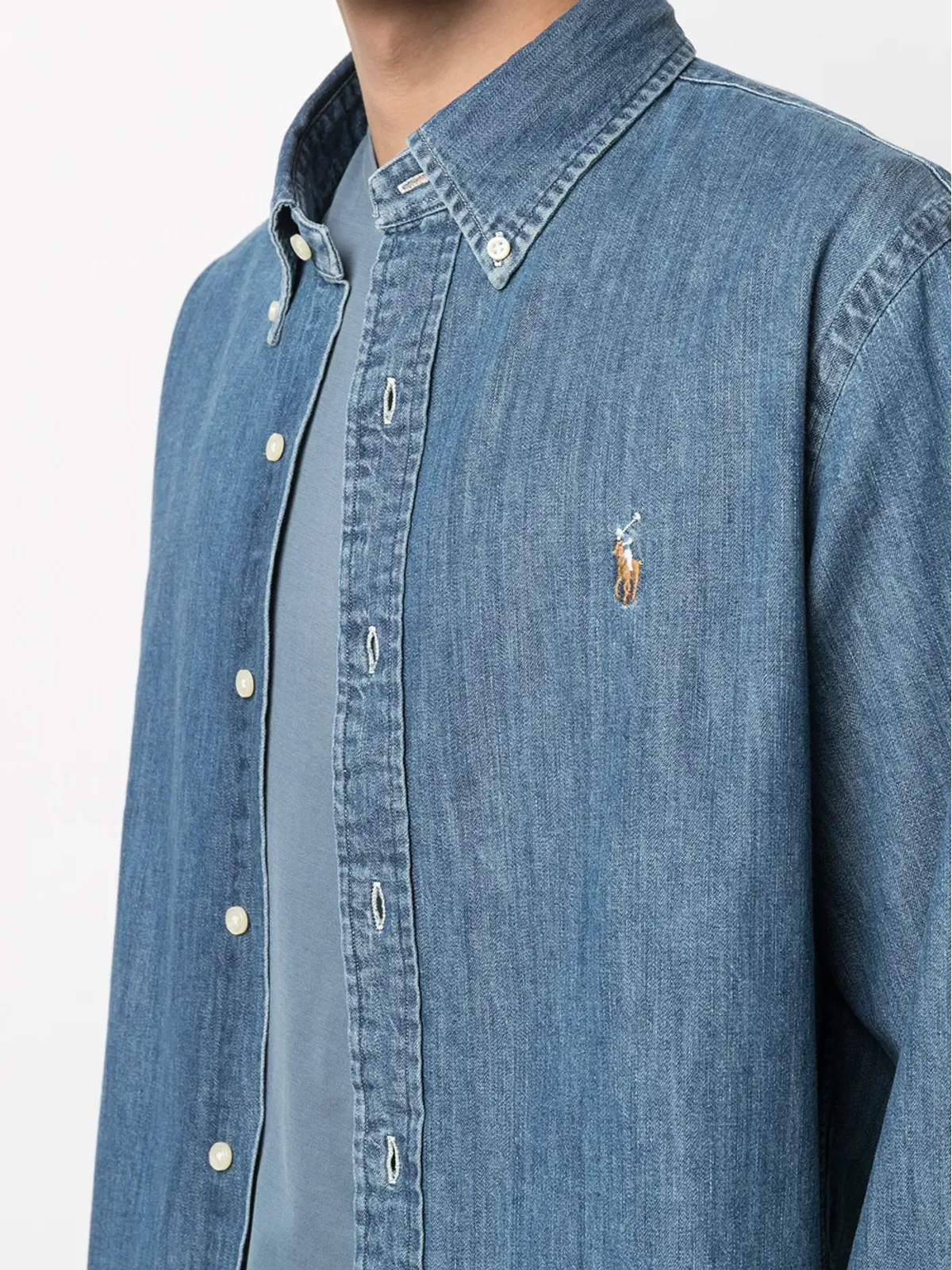 Polo Ralph Lauren シグネチャーポニーモチーフ デニムシャツ ブルー - 画像5