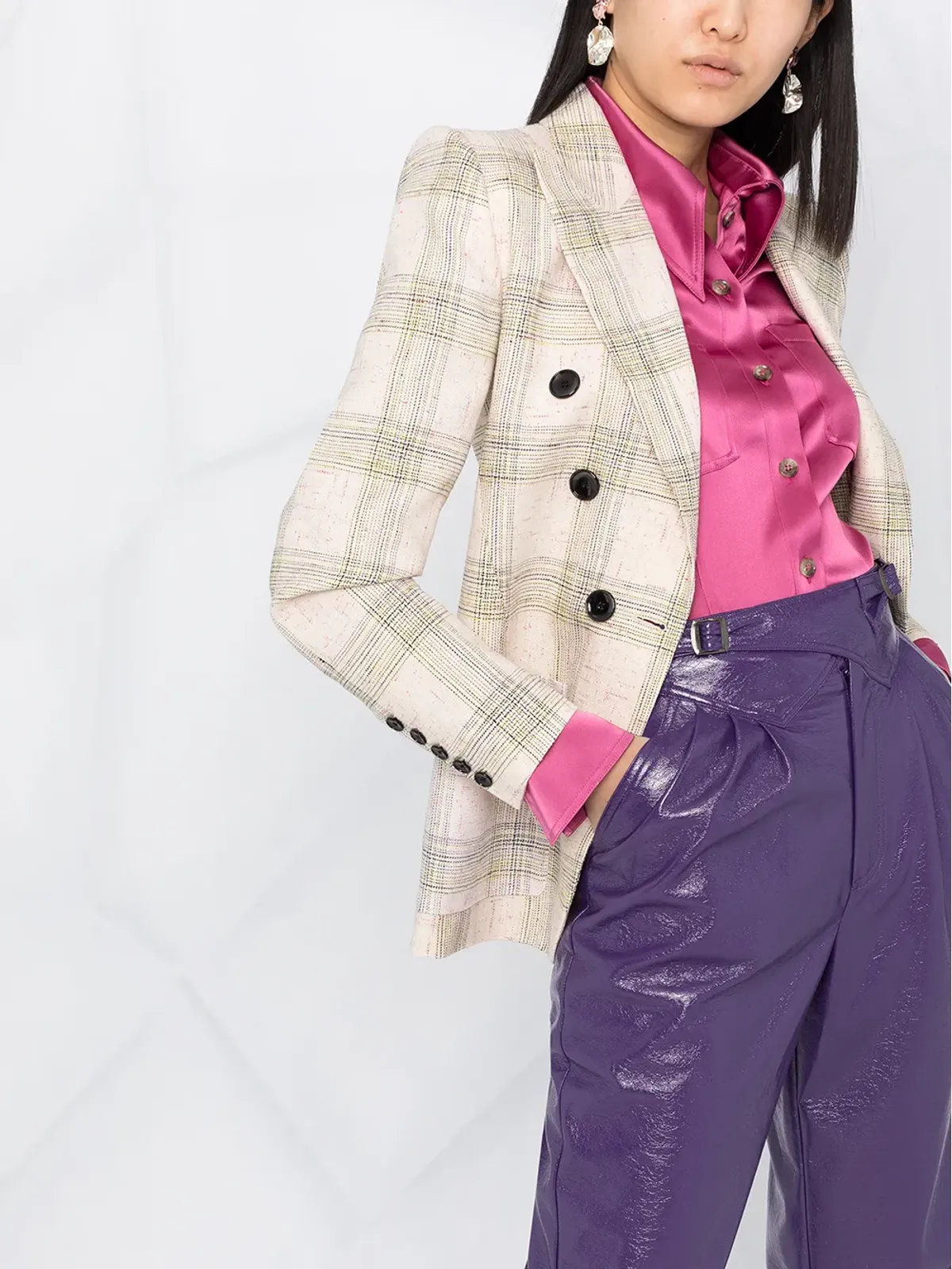 ISABEL MARANT Lenora チェック柄 ダブルブレストジャケット - 画像5