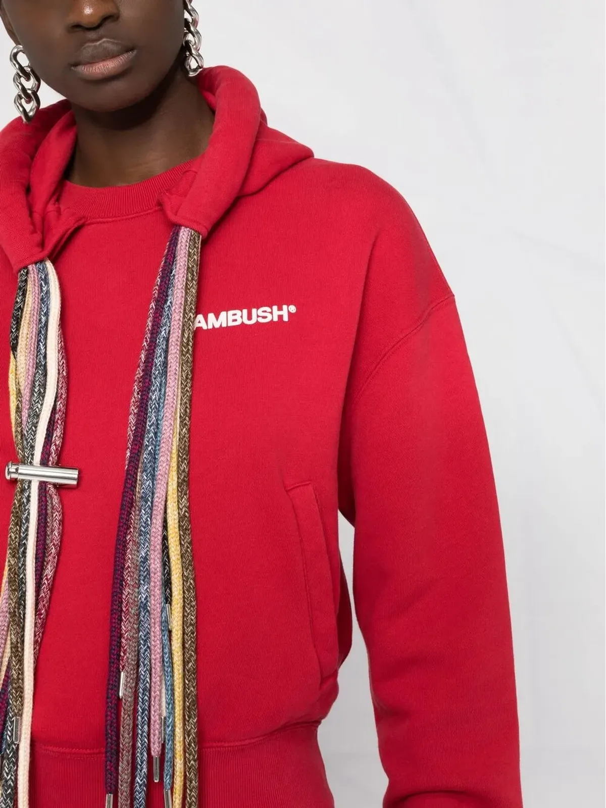 AMBUSH マルチドローコード ロゴ入りフードパーカー - 画像3