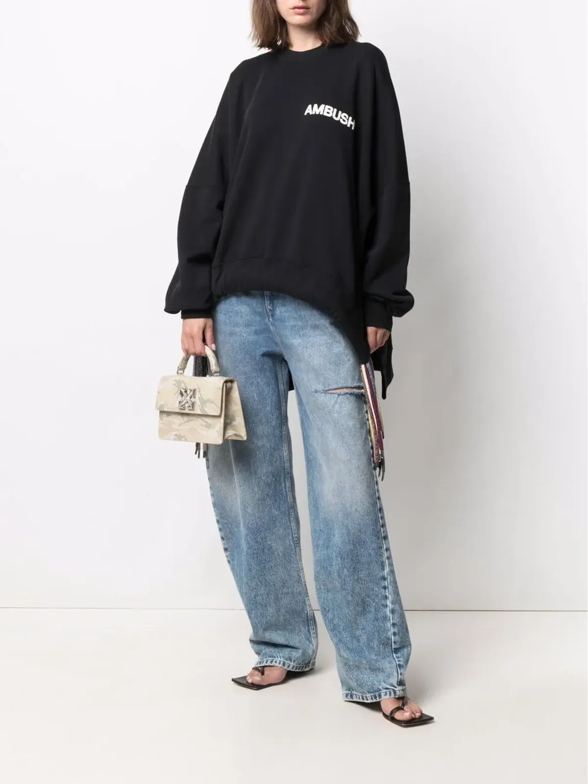 AMBUSH ロゴプリント ドローストリング スウェットシャツ - 画像2
