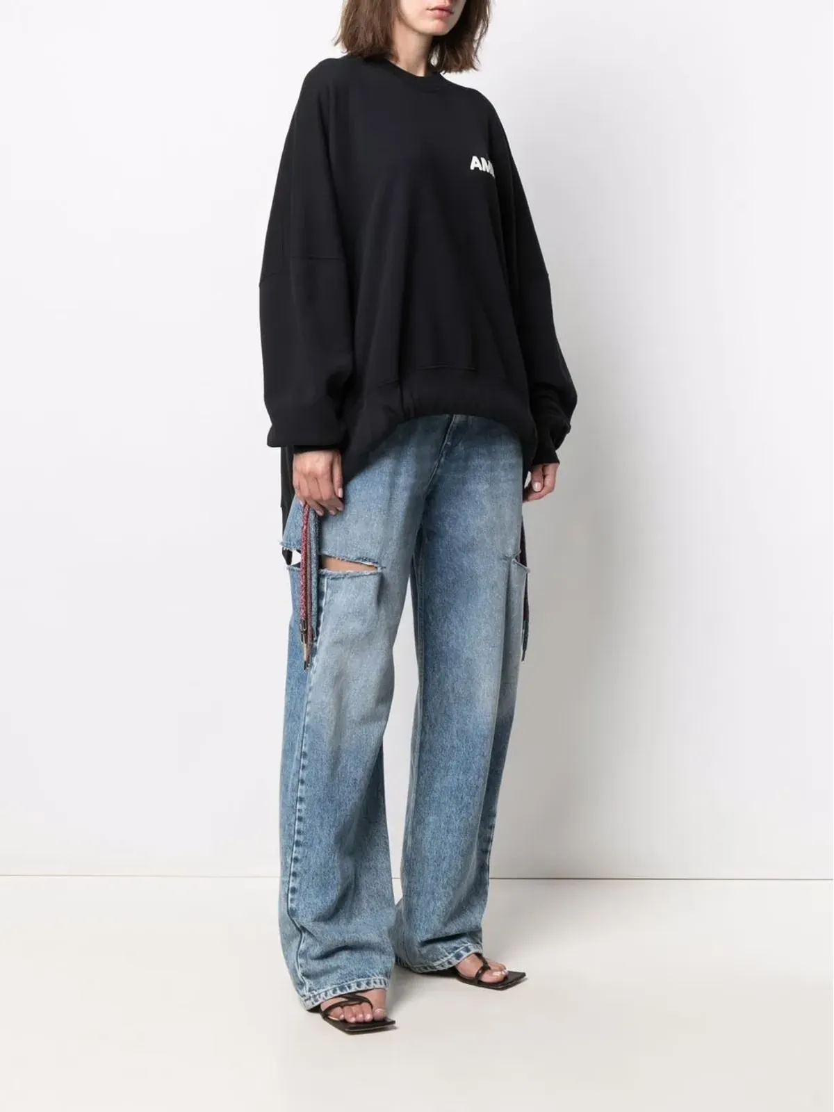 AMBUSH ロゴプリント ドローストリング スウェットシャツ - 画像3
