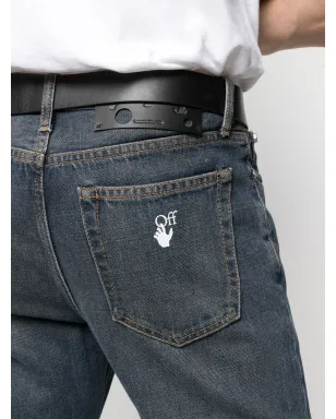Off-White Hands-Off ダメージデニムジーンズ - ブルー - サムネイル5