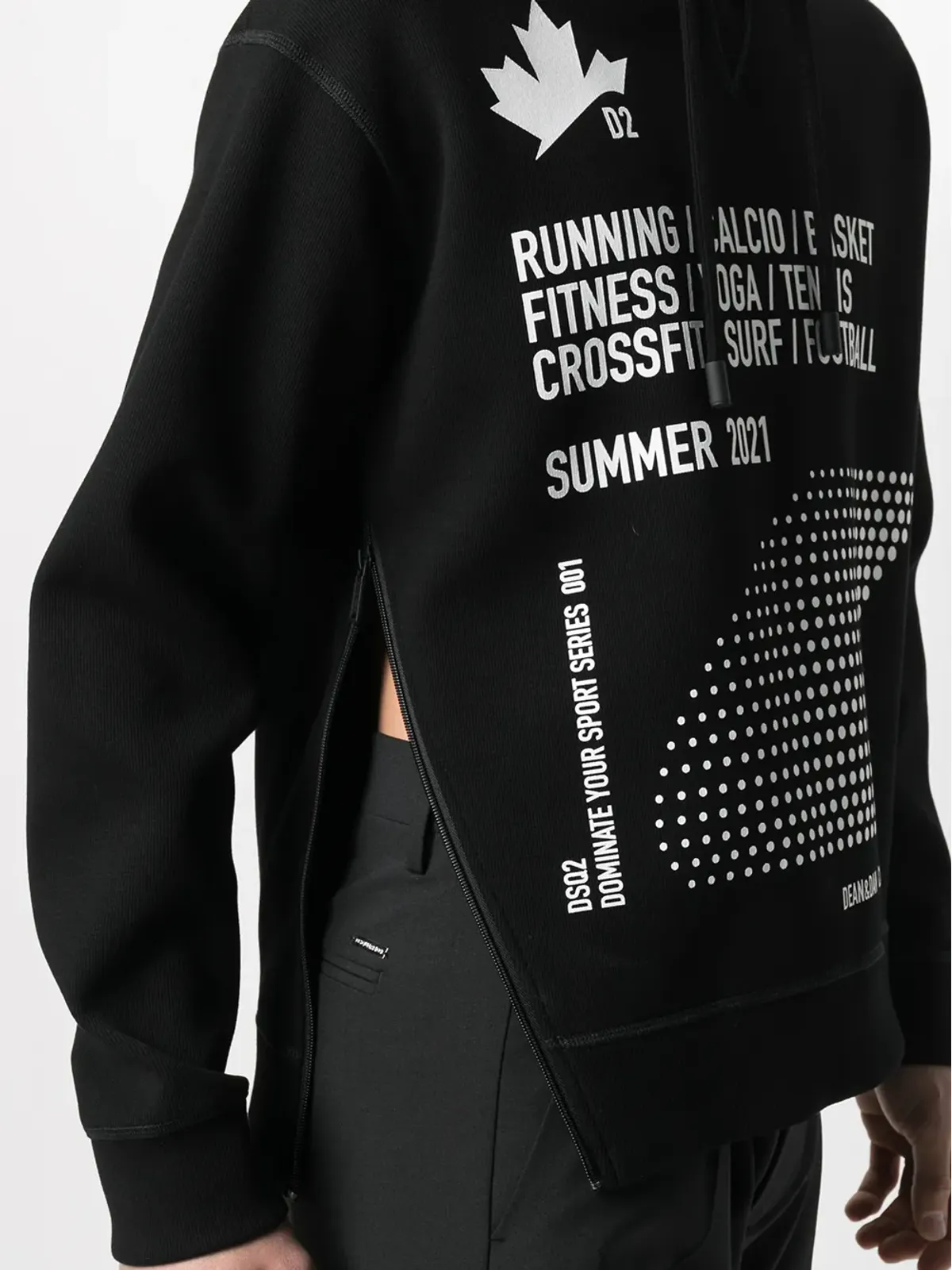 DSQUARED2 ジップド サイド スローガンプリント パーカー - 画像5