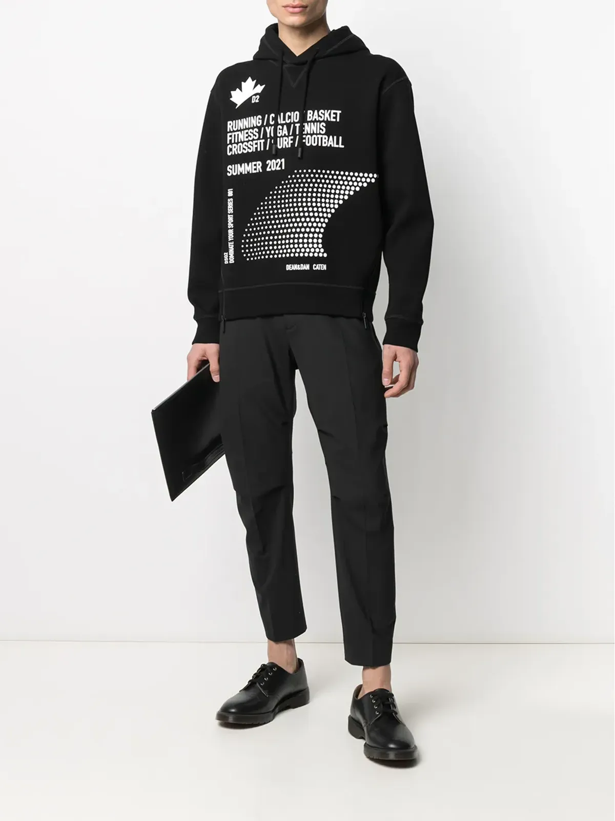 DSQUARED2 ジップド サイド スローガンプリント パーカー - 画像2