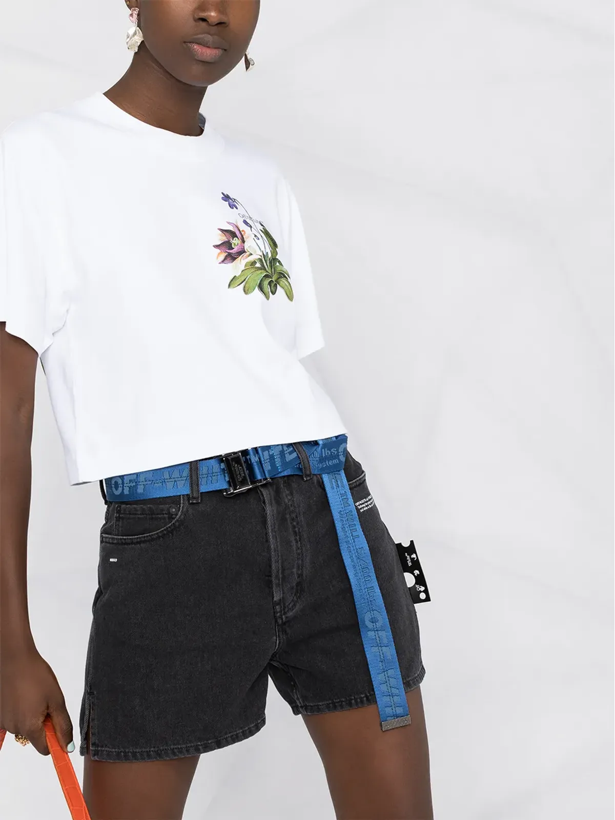 Off-White ボタニカルアローズ クロップドTシャツ - 画像5