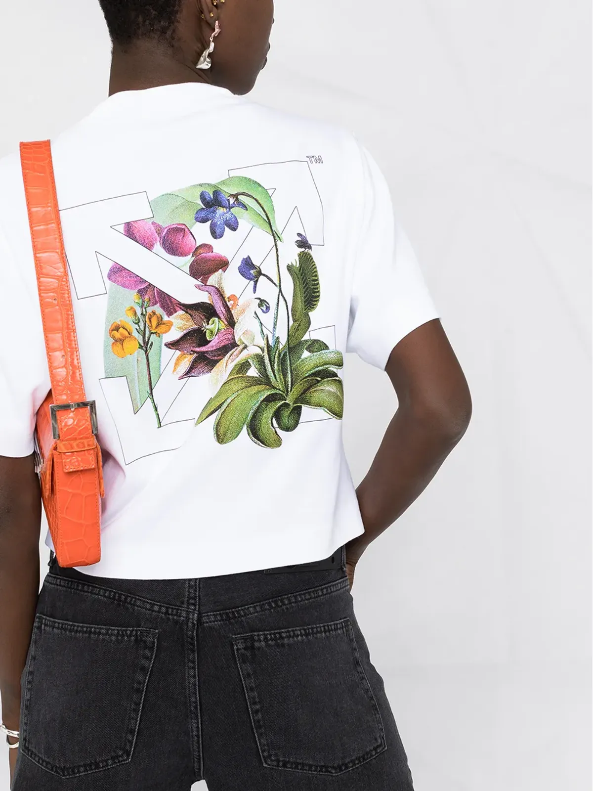 Off-White ボタニカルアローズ クロップドTシャツ - 画像3