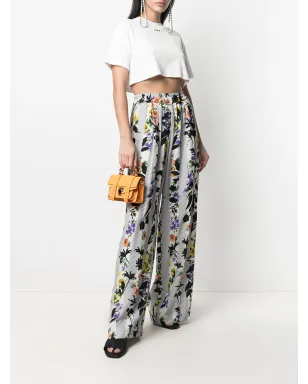 Off-White 花柄プリント パラッツォパンツ - グレー - サムネイル2