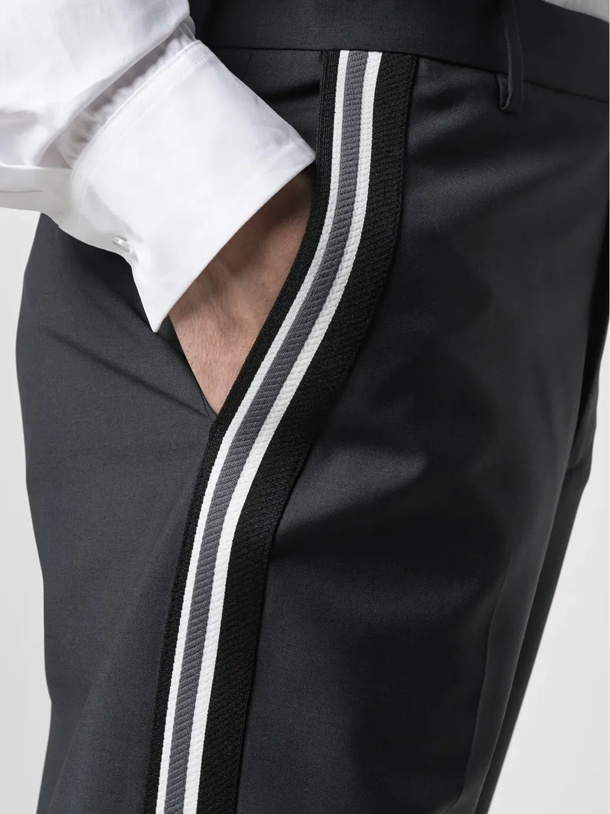 Valentino Garavani サイドストライプ・ワイドレッグ テーラードパンツ - 画像5