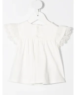 Chloé Kids 刺繍縁取りルーシュディテール ブラウス - サムネイル2