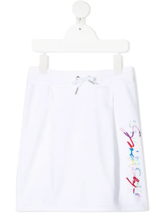 Givenchy Kids Givenchy Kids logo-print knitted skirt - Whiteの商品画像