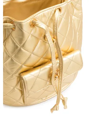 CHANEL Pre-Owned 1992 CC ダイヤモンドキルティング バックパック - ゴールド - サムネイル5