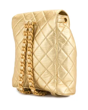 CHANEL Pre-Owned 1992 CC ダイヤモンドキルティング バックパック - ゴールド - サムネイル3