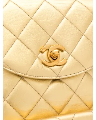 CHANEL Pre-Owned 1992 CC ダイヤモンドキルティング バックパック - ゴールド - サムネイル4