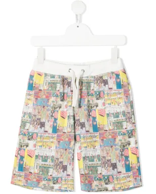 Lanvin Enfant グラフィックプリント トラックショーツ - サムネイル1