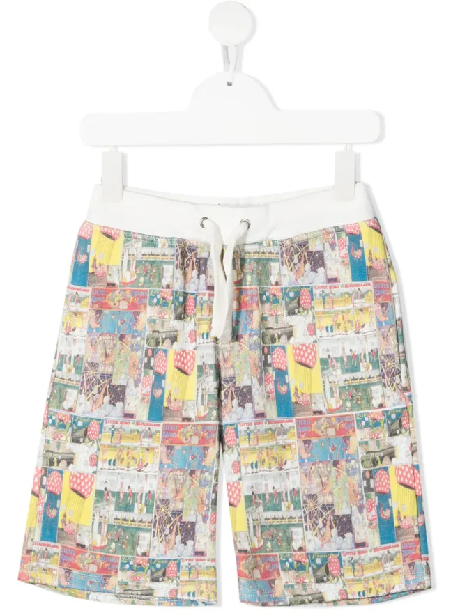 Lanvin Enfant Lanvin Enfant グラフィックプリント トラックショーツの商品画像