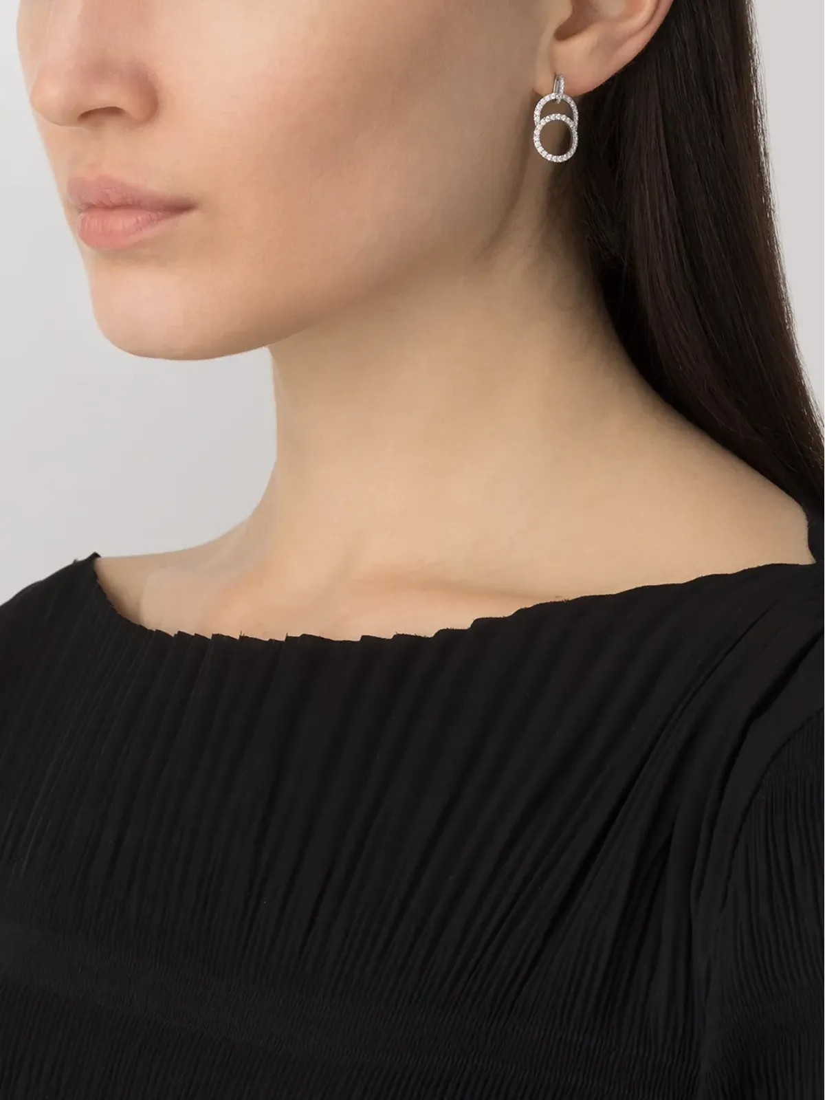 Courbet CELESTE 18kt recycled white gold ラボラトリーグロウン ダイヤモンド パヴェ セット ピアス - 画像2