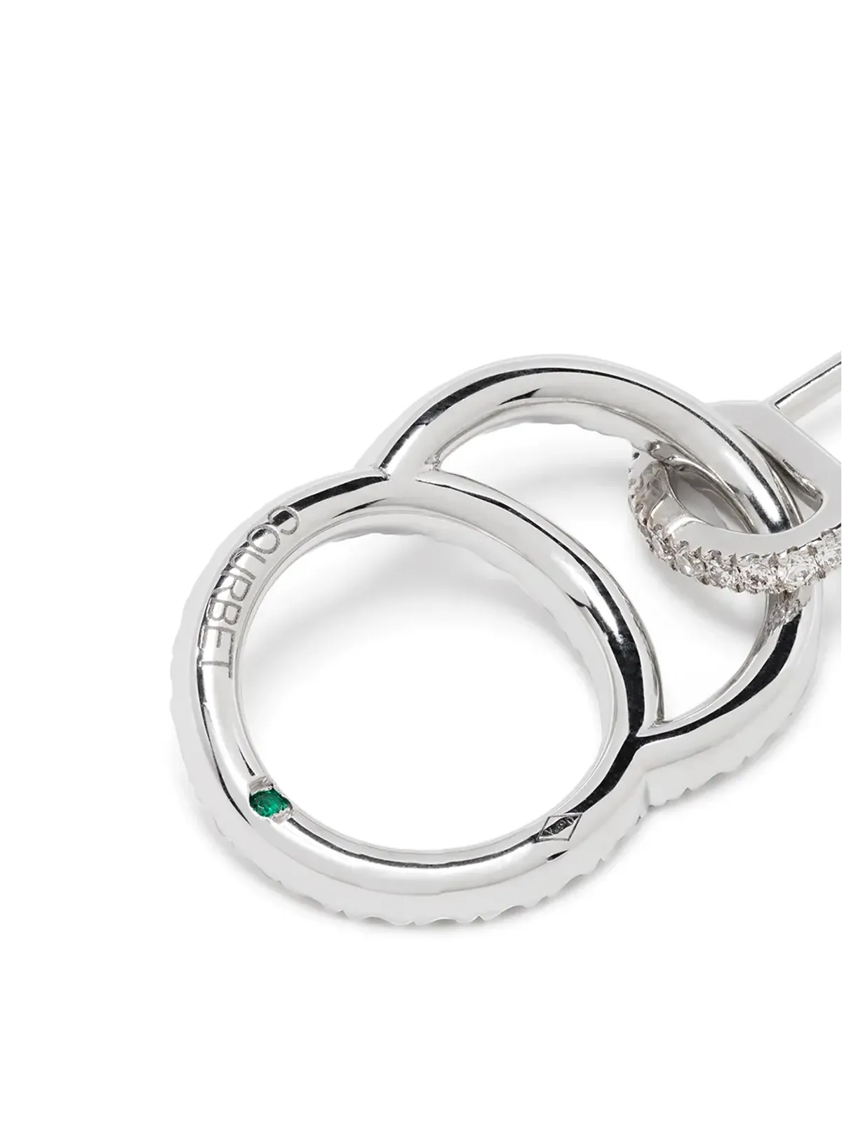 Courbet CELESTE 18kt recycled white gold ラボラトリーグロウン ダイヤモンド パヴェ セット ピアス - 画像3