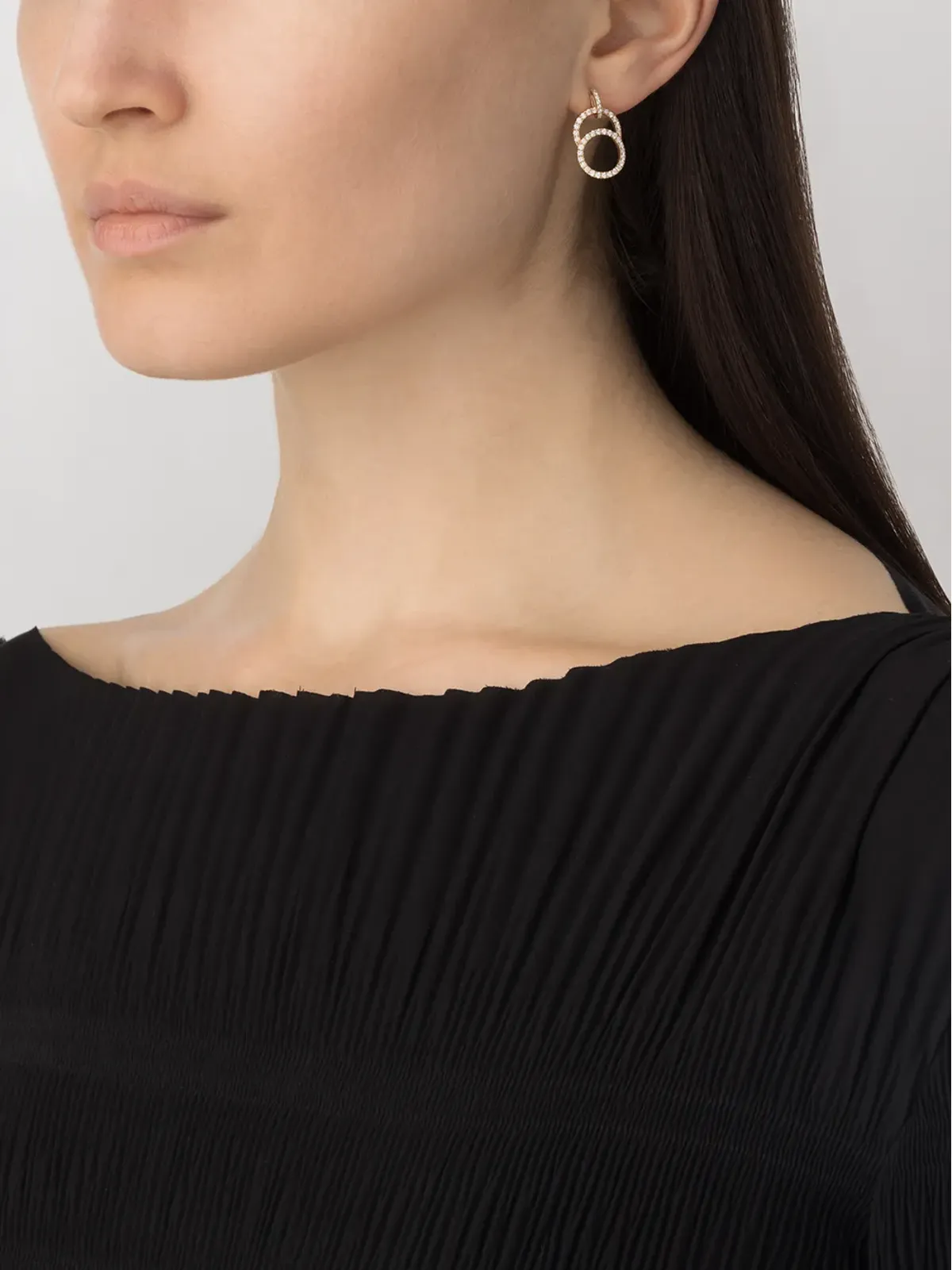 Courbet 18kt recycled yellow gold CELESTE ラボラトリーグロウン ダイヤモンド パヴェ セット イヤリング - 画像2