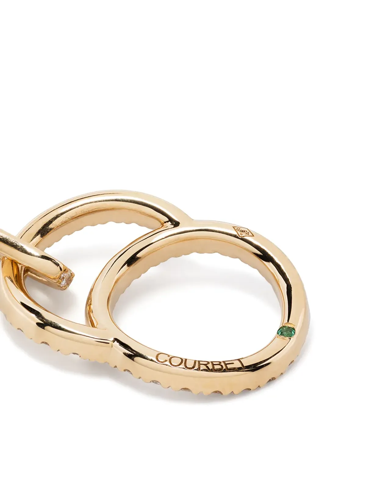 Courbet 18kt recycled yellow gold CELESTE ラボラトリーグロウン ダイヤモンド パヴェ セット イヤリング - 画像3